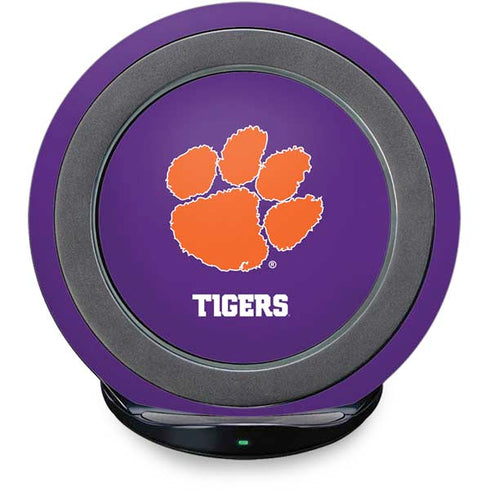 Clemson University Tiger Print Purple Fast Charge Wireless Charging Stand Skin