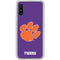 Clemson University Tiger Print Purple Galaxy A10e Clear Case