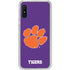 Clemson University Tiger Print Purple Galaxy A10e Clear Case