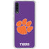 Clemson University Tiger Print Purple Galaxy A50 Clear Case