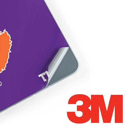Clemson University Tiger Print Purple Galaxy Book 12in Skin