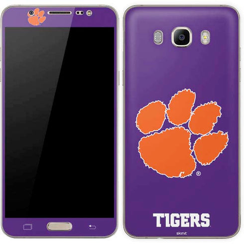 Clemson University Tiger Print Purple Galaxy J7 Skin