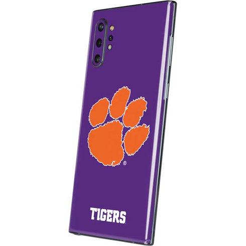 Clemson University Tiger Print Purple Galaxy Note 10 Plus Skin