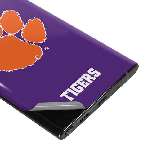 Clemson University Tiger Print Purple Galaxy Note 10 Plus Skin