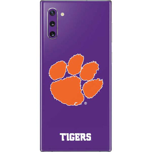 Clemson University Tiger Print Purple Galaxy Note 10 Skin