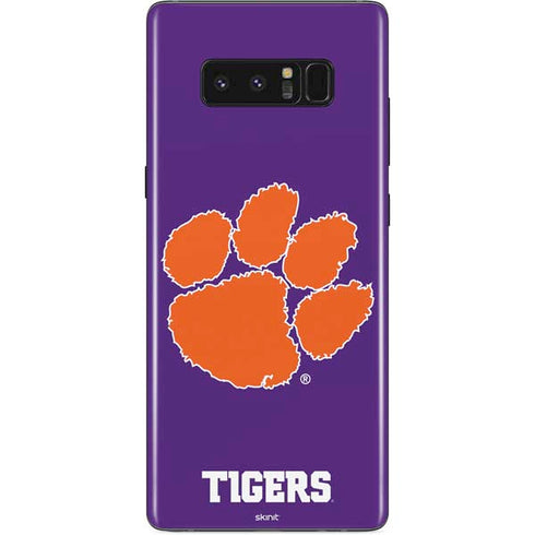 Clemson University Tiger Print Purple Galaxy Note 8 Skin