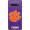 Clemson University Tiger Print Purple Galaxy S10 Skin
