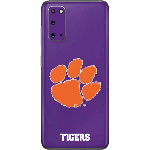 Clemson University Tiger Print Purple Galaxy S20 Skin