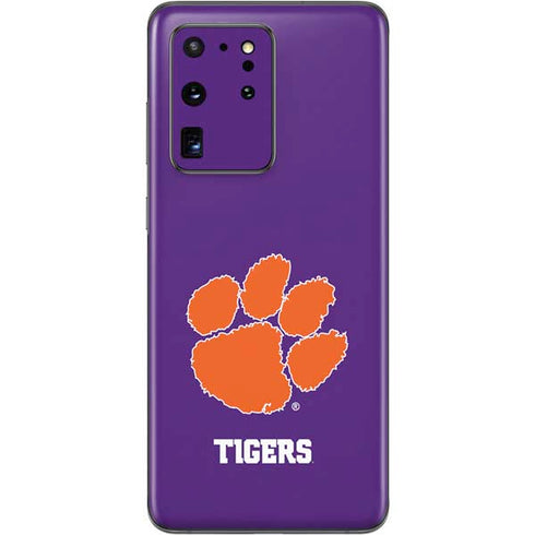 Clemson University Tiger Print Purple Galaxy S20 Ultra 5G Skin