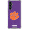 Clemson University Tiger Print Purple Galaxy S23 FE Clear Case