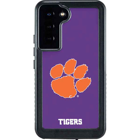 Clemson University Tiger Print Purple Galaxy S23 Plus Waterproof Case