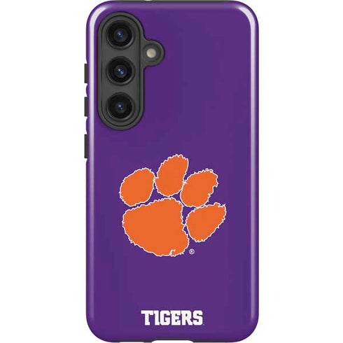 Clemson University Tiger Print Purple Galaxy S24 Impact Case