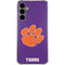 Clemson University Tiger Print Purple Galaxy S24 Plus Clear Case