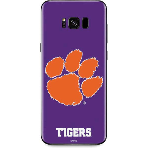 Clemson University Tiger Print Purple Galaxy S8 Skin