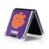 Clemson University Tiger Print Purple Galaxy Z Flip5 5G Clear Case