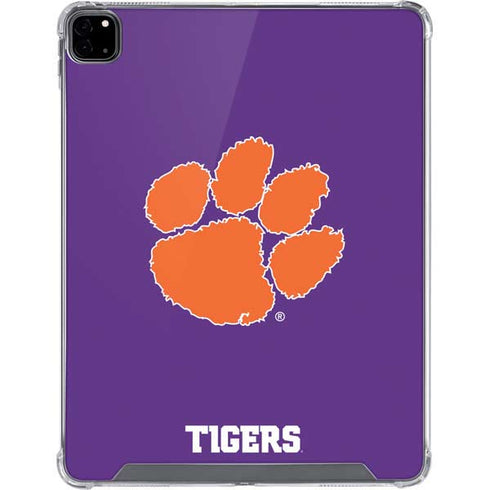 Clemson University Tiger Print Purple iPad Pro 12.9in (2020) Clear Case