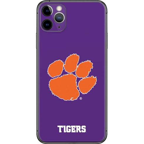 Clemson University Tiger Print Purple iPhone 11 Pro Max Skin