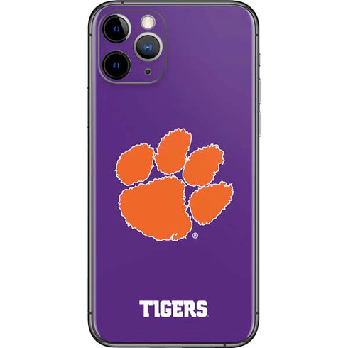 Clemson University Tiger Print Purple iPhone 11 Pro Skin