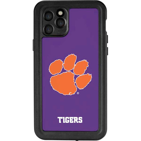 Clemson University Tiger Print Purple iPhone 11 Pro Waterproof Case
