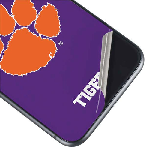 Clemson University Tiger Print Purple iPhone 11 Skin