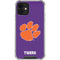Clemson University Tiger Print Purple iPhone 12 Clear Case