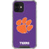 Clemson University Tiger Print Purple iPhone 12 Clear Case