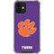 Clemson University Tiger Print Purple iPhone 12 Mini Clear Case