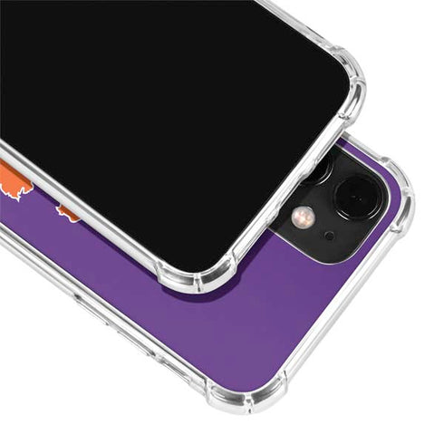Clemson University Tiger Print Purple iPhone 12 Mini Clear Case