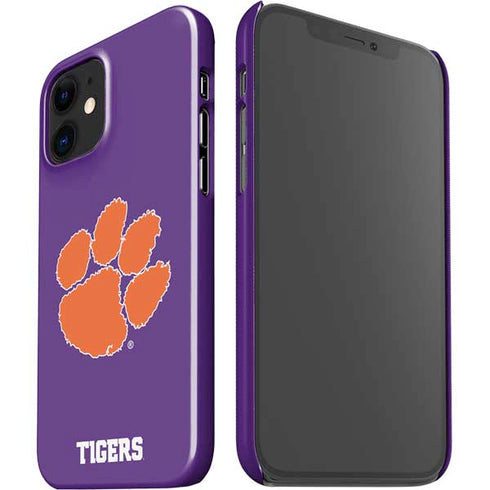 Clemson University Tiger Print Purple iPhone 12 Mini Lite Case