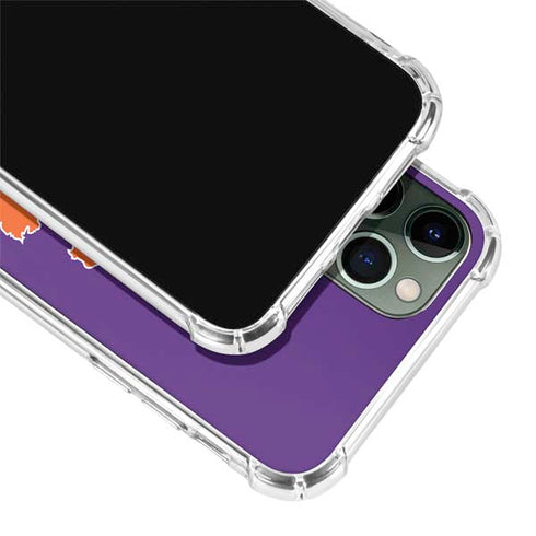Clemson University Tiger Print Purple iPhone 12 Pro Clear Case
