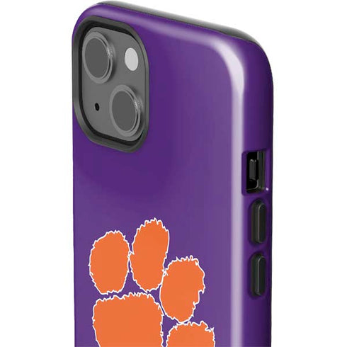 Clemson University Tiger Print Purple iPhone 15 Impact Case