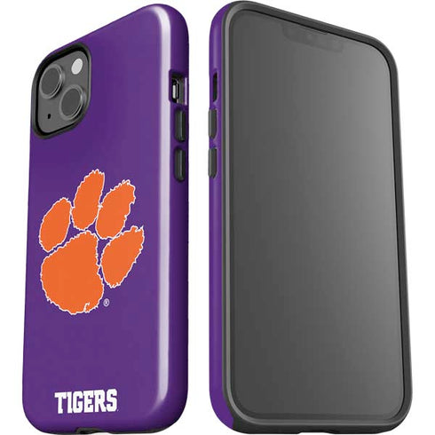 Clemson University Tiger Print Purple iPhone 15 Impact Case