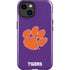 Clemson University Tiger Print Purple iPhone 15 Plus Impact Case