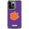 Clemson University Tiger Print Purple iPhone 15 Pro Clear Case