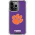 Clemson University Tiger Print Purple iPhone 15 Pro Clear Case