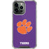 Clemson University Tiger Print Purple iPhone 15 Pro Max Clear Case