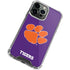 Clemson University Tiger Print Purple iPhone 15 Pro Max Clear Case