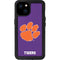 Clemson University Tiger Print Purple iPhone 15 Plus Waterproof Case