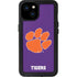 Clemson University Tiger Print Purple iPhone 15 Plus Waterproof Case