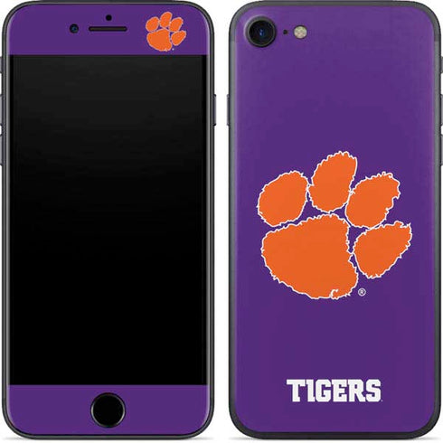 Clemson University Tiger Print Purple iPhone 7 Skin