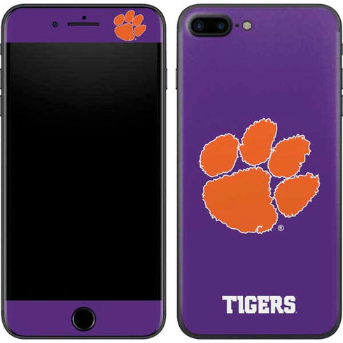 Clemson University Tiger Print Purple iPhone 8 Plus Skin