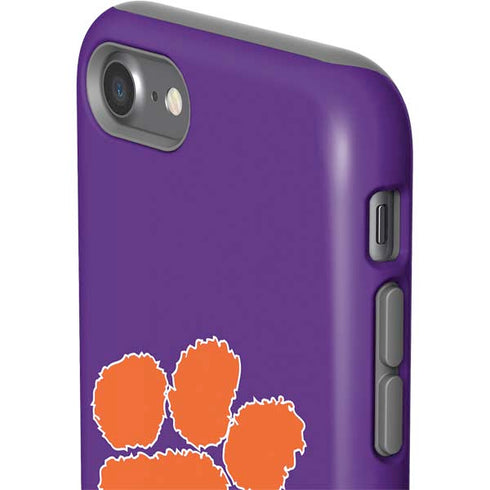 Clemson University Tiger Print Purple iPhone SE (2nd & 3rd Gen) Pro Case