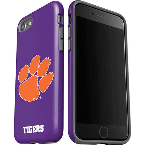 Clemson University Tiger Print Purple iPhone SE (2nd & 3rd Gen) Pro Case
