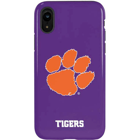 Clemson University Tiger Print Purple iPhone XR Pro Case