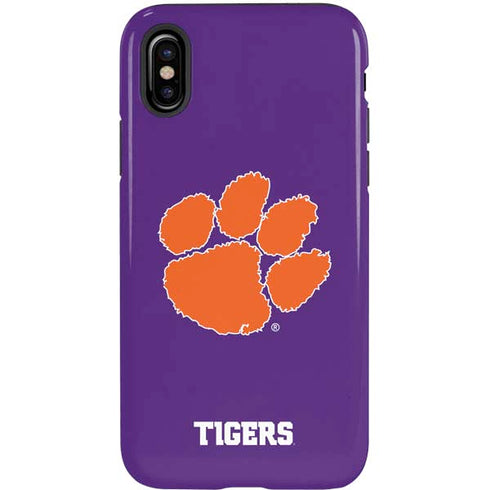 Clemson University Tiger Print Purple iPhone XS Pro Case