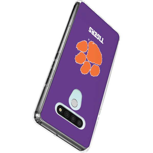 Clemson University Tiger Print Purple LG Stylo 6 Clear Case