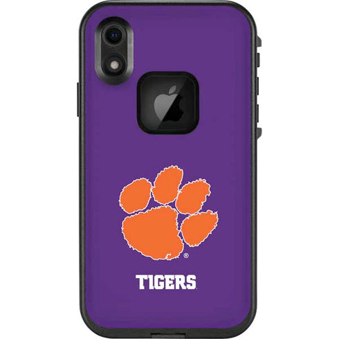 Clemson University Tiger Print Purple LifeProof Fre iPhone Skin