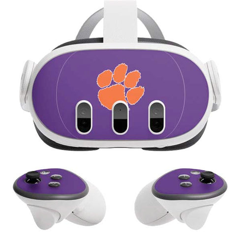 Clemson University Tiger Print Purple Meta Quest 3 Skin