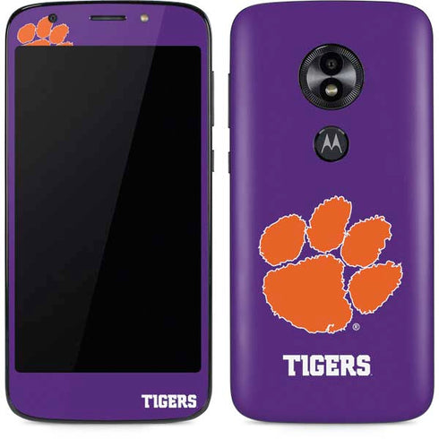 Clemson University Tiger Print Purple Moto E5 Play Skin