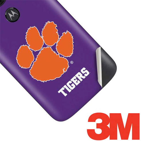 Clemson University Tiger Print Purple Moto E5 Play Skin